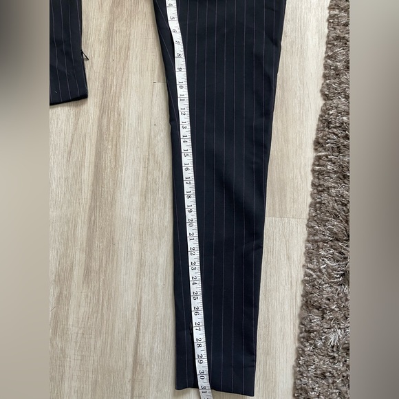 Balenciaga Striped Wool High-Waist Slit Skinny belted Pants in Black 40 - Picture 5 of 8